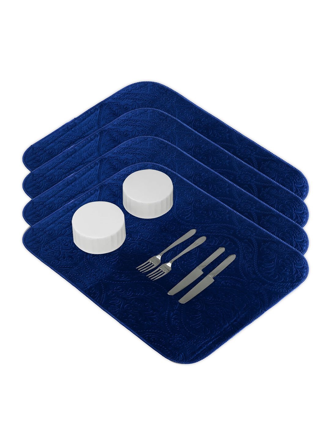 

Kuber Industries 4-Pcs Blue Non Slip Dish Drying Mats