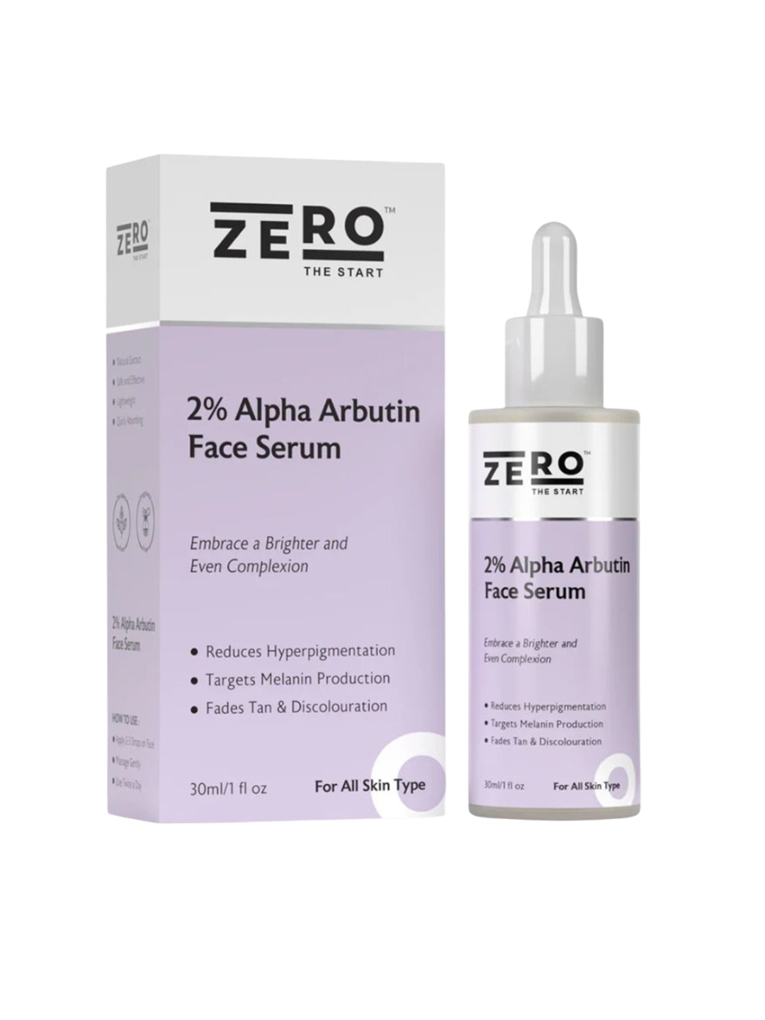 

ZERO THE START 2% Alpha Arbutin Face Serum With Hyaluronic Acid - 30 ml, White