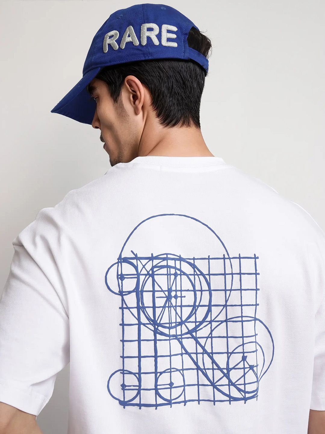 

RARE RABBIT Men Printed Pockets T-shirt, White