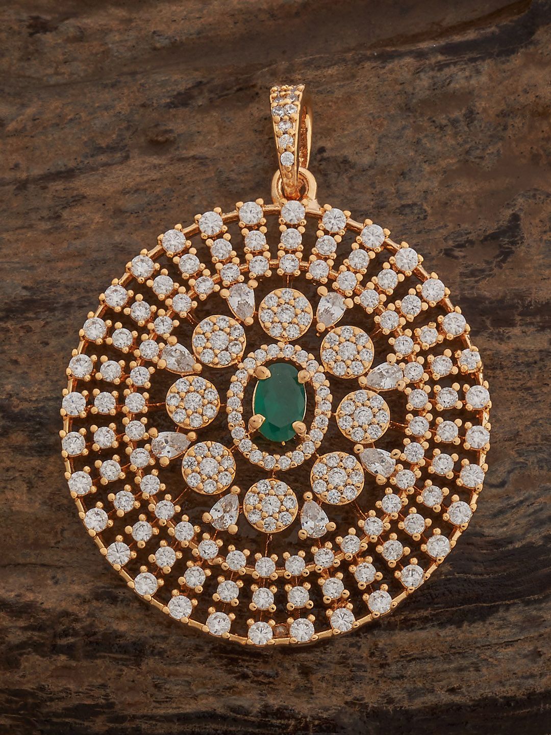

Kushal's Fashion Jewellery Gold-Plated Cubic Zirconia Circular Shaped Pendants