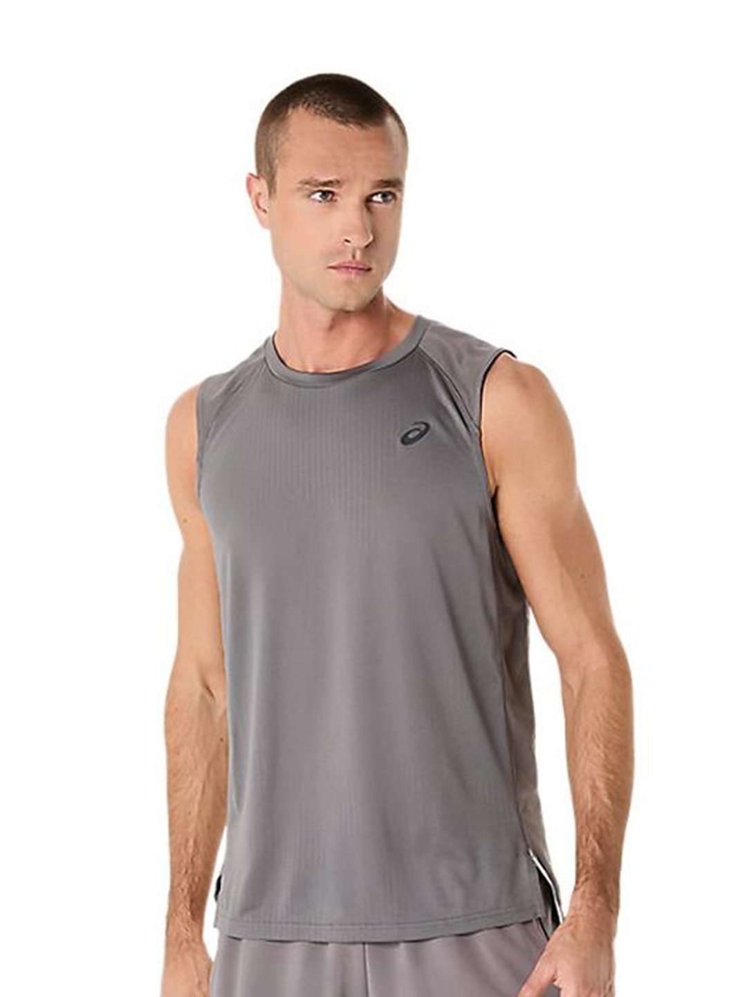 

ASICS Men Solid Round Neck T-shirt, Grey