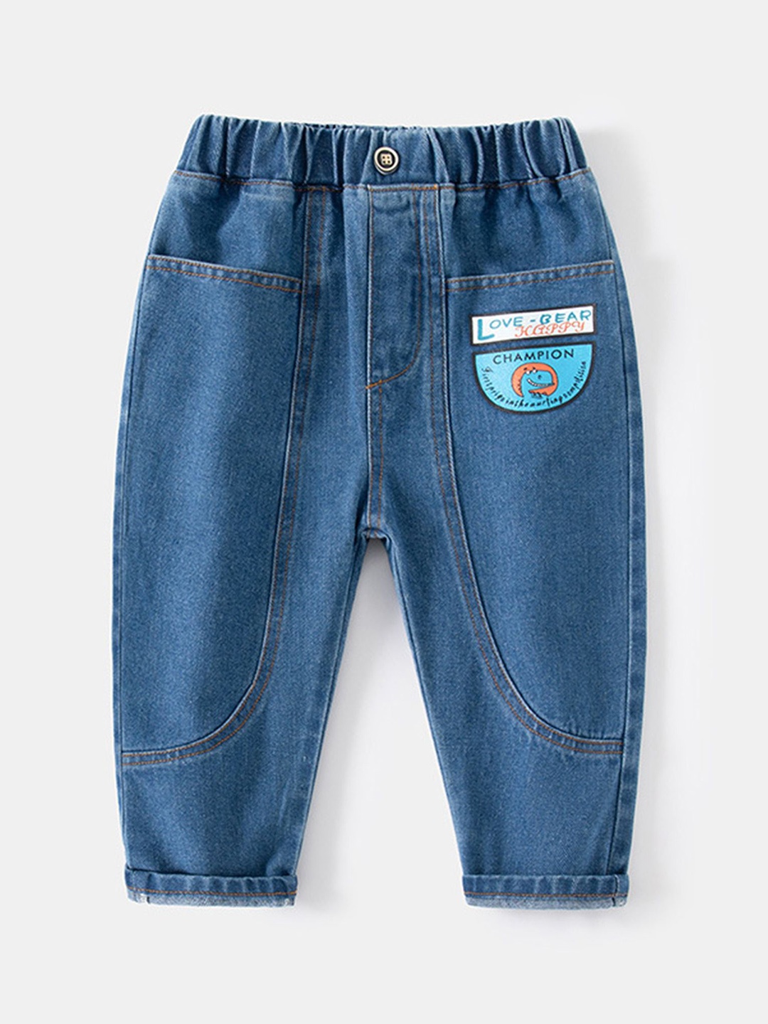 

LULU & SKY Boys Relaxed Fit High-Rise Jeans, Navy blue