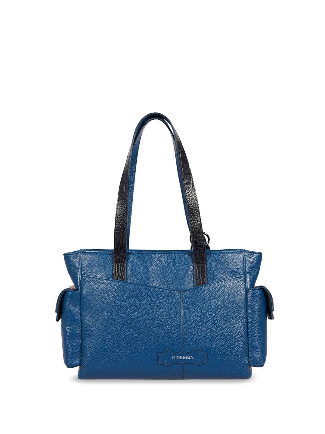 

Hidesign Leather Structured Shoulder Bag with Tasselled, Blue