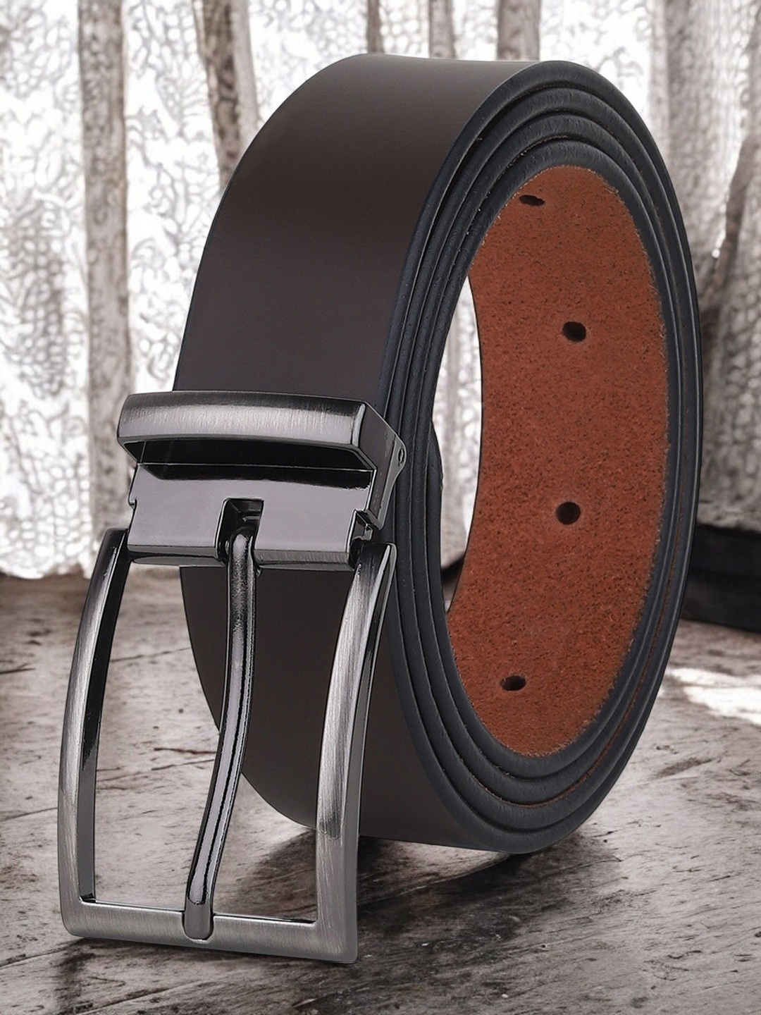 

Metronaut Men Leather Formal Belt, Brown