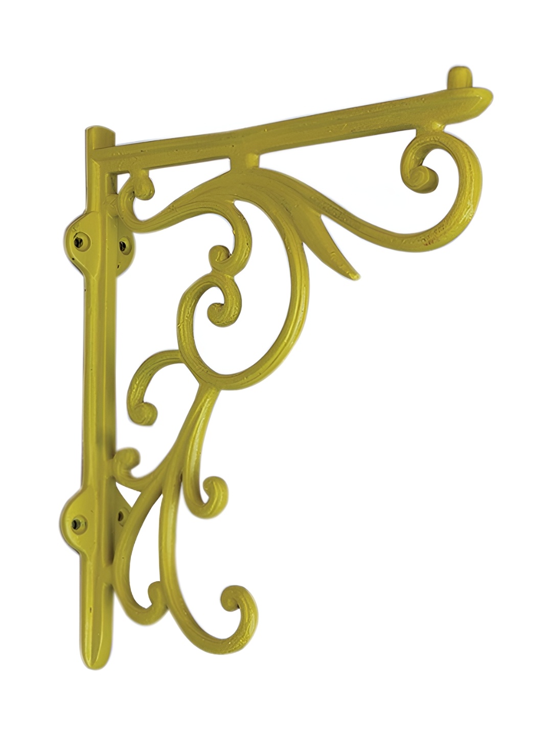 

Indianshelf Yellow Aluminium Floral Ornate Bracket
