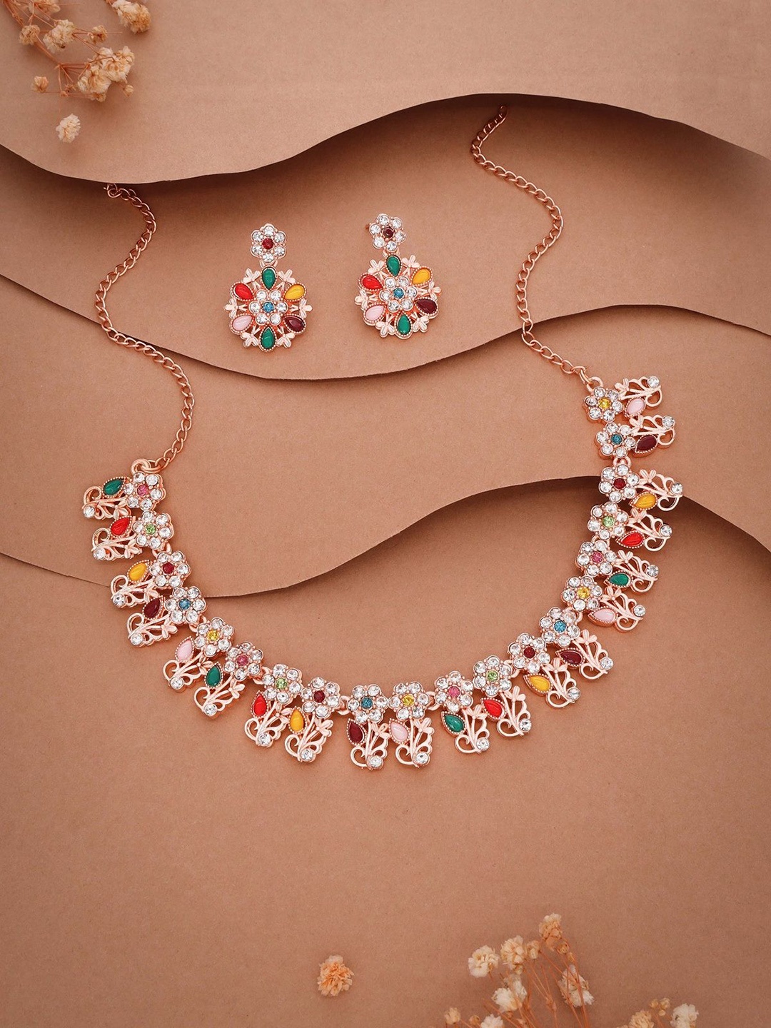 

Anouk Gold-Plated American Diamond Studded Necklace And Earrings