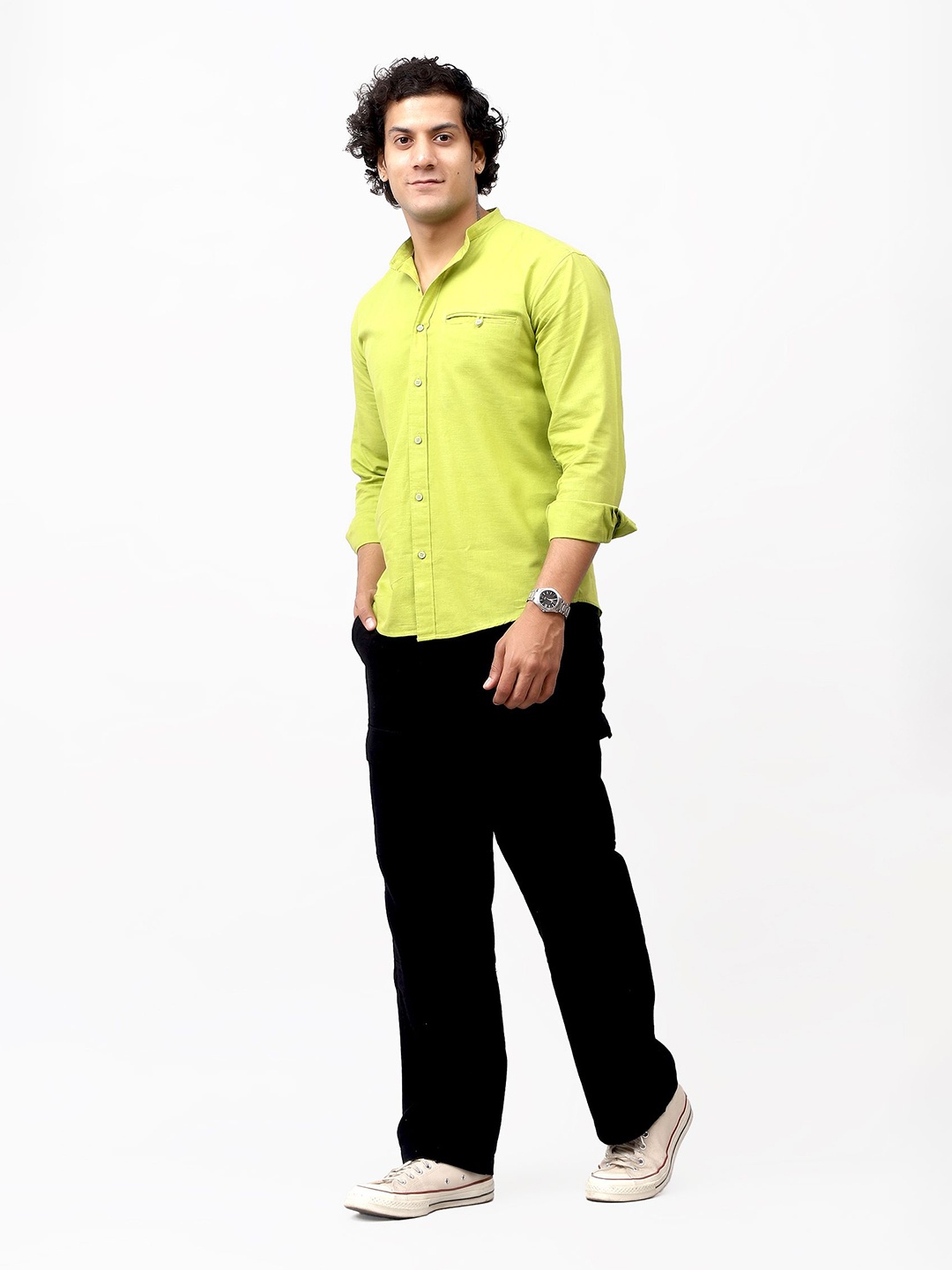 

BLUEBIRD Men Classic Opaque Casual Shirt, Green
