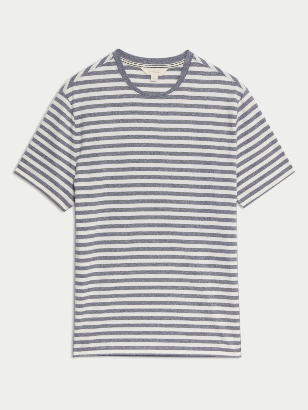 

Marks & Spencer Men Striped Round Neck Cotton T-shirt, White