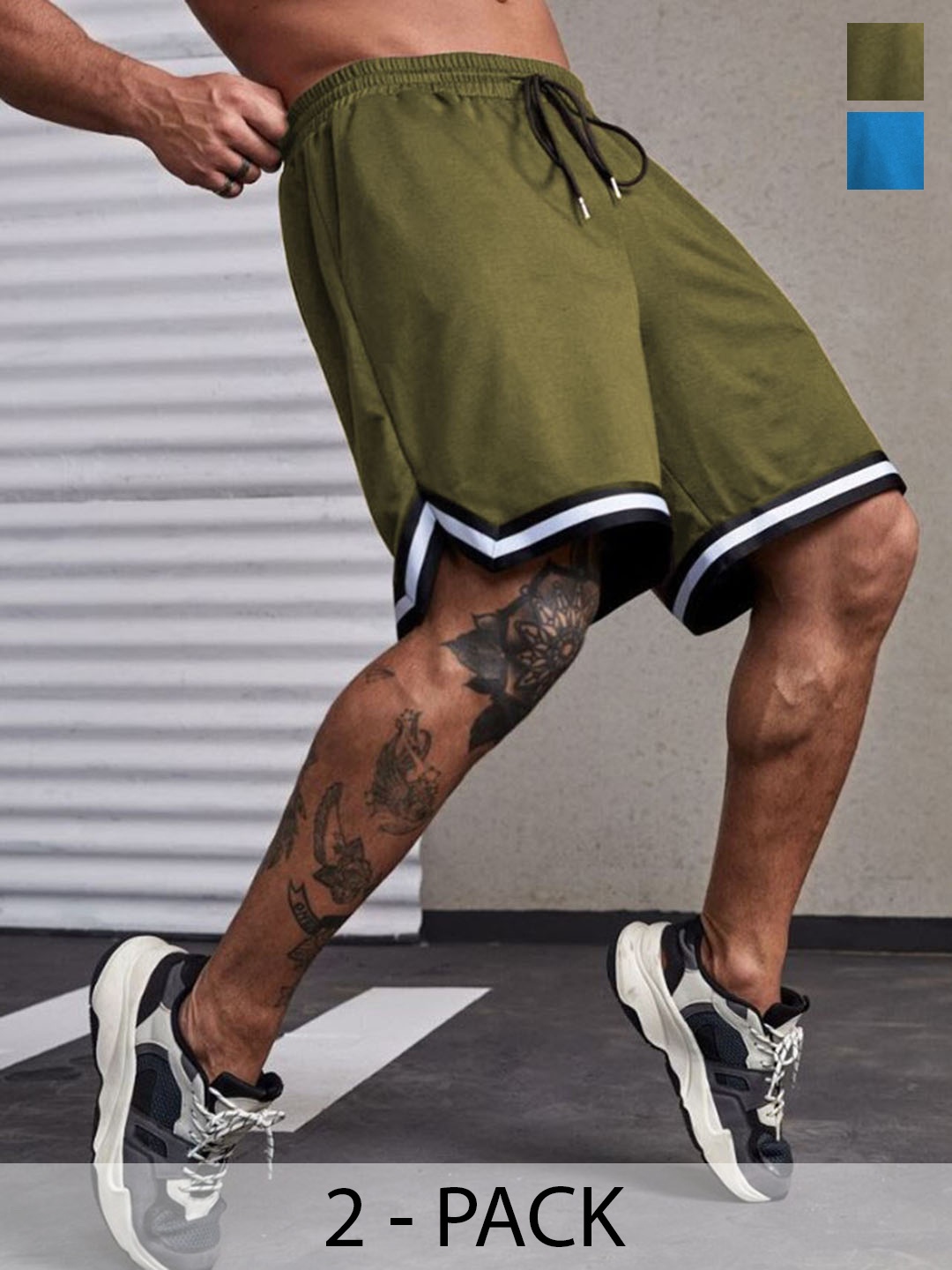 

culish Men High-Rise Training or Gym Sports Shorts, Olive