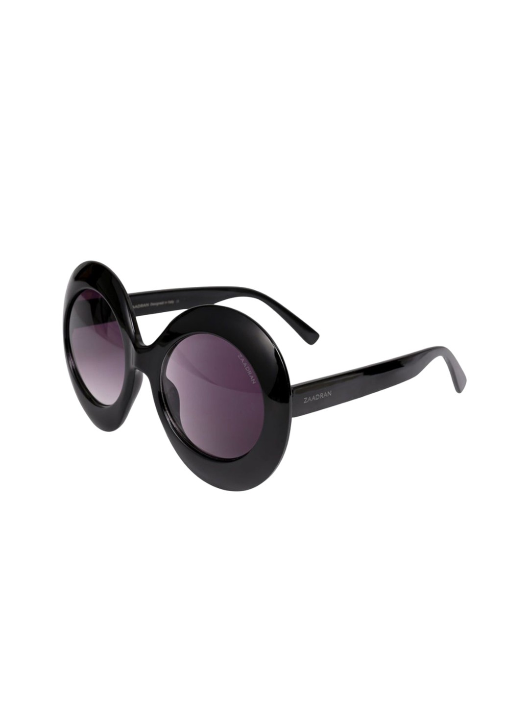 

ZAADRAN Unisex Round Sunglasses with Polarised and UV Protected Lens, Black