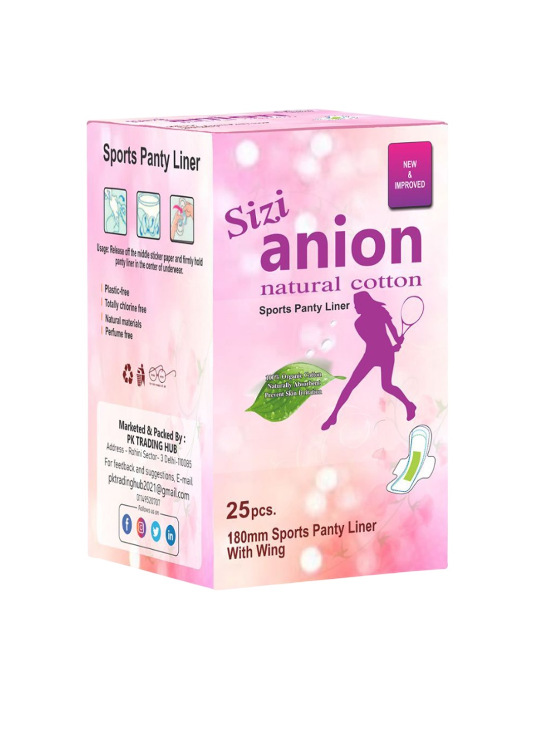 

Sizi Super Absorbency Cotton Ultra Thin Panty Liners - 25Pcs, White