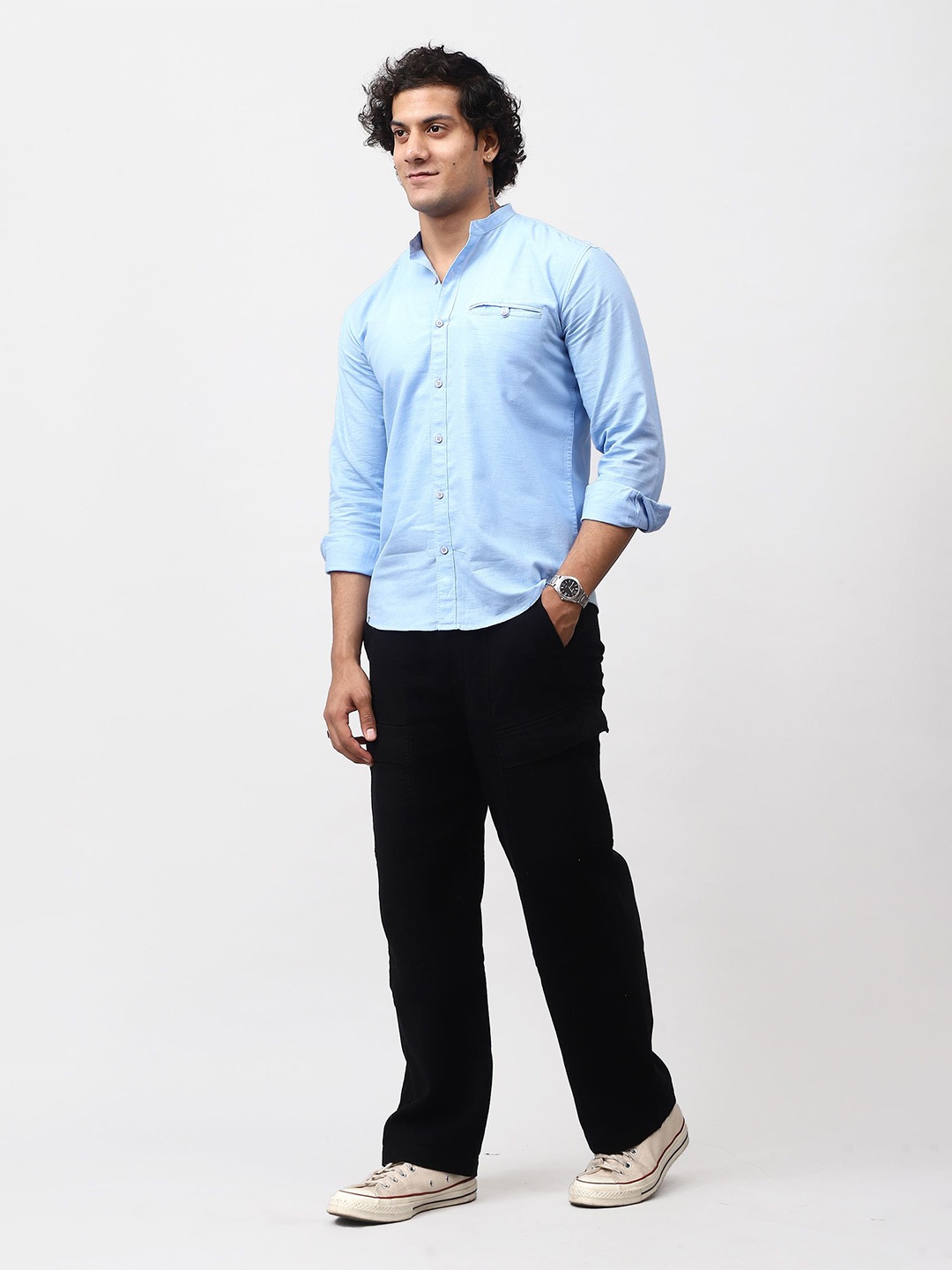 

BLUEBIRD Men Classic Opaque Casual Shirt, Blue