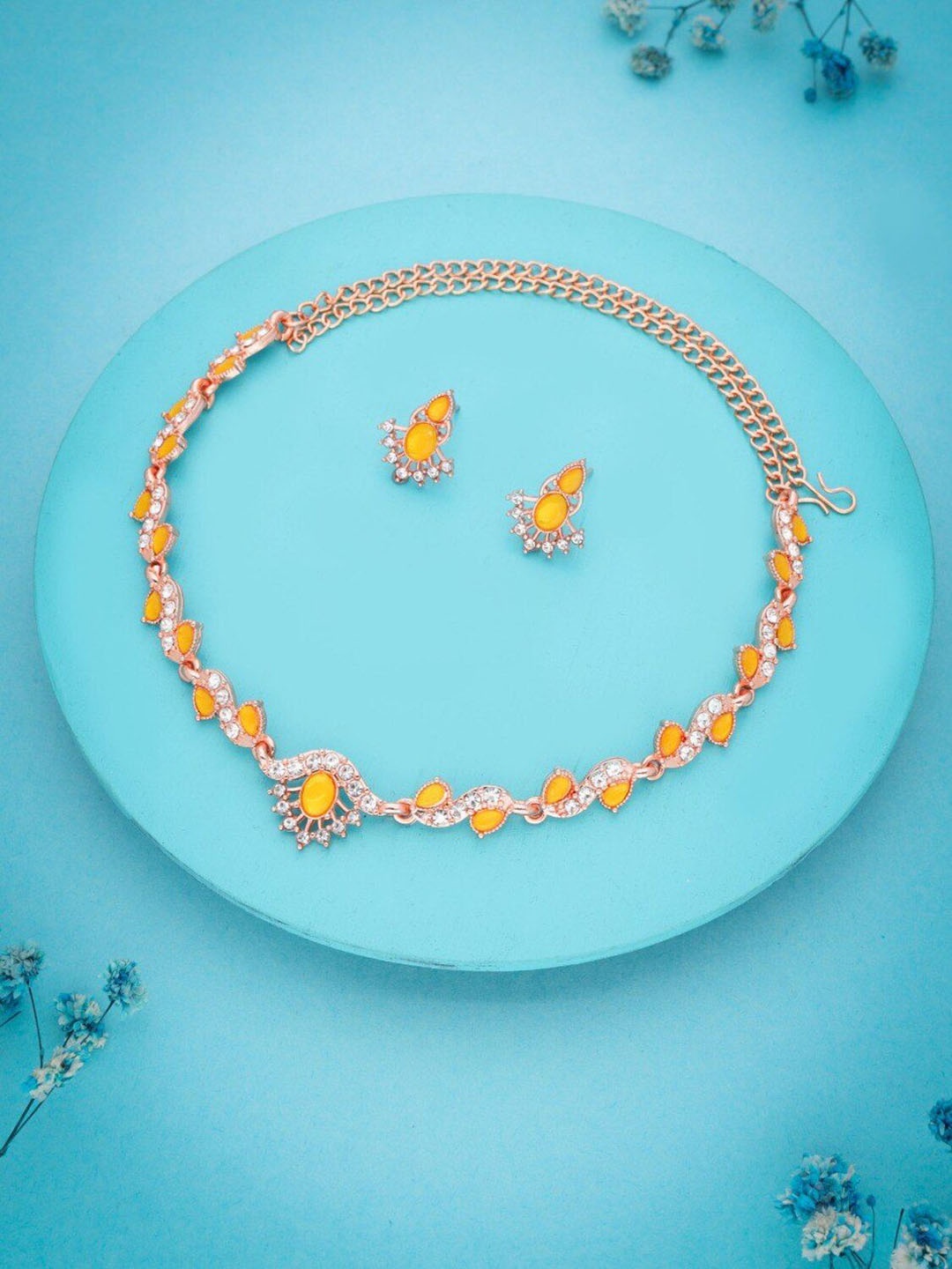 

Anouk Gold-Plated American Diamond Studded Jewellery Set