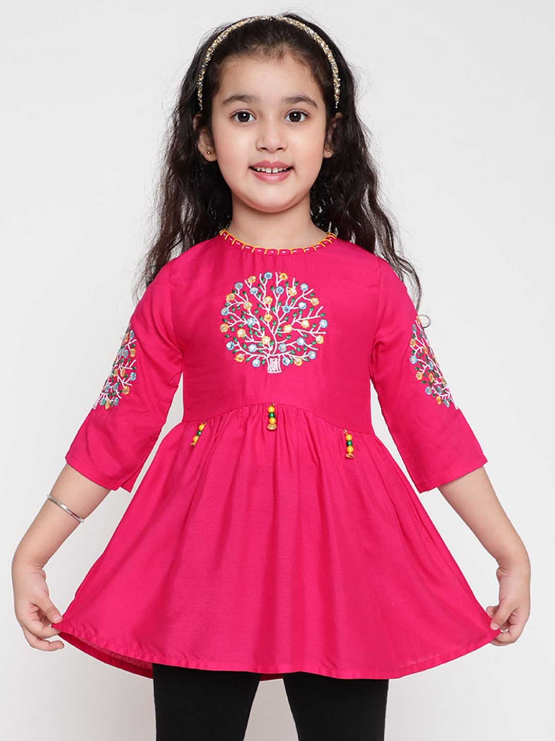 

Miss & Chief Girls Embroidered A-Line Top, Pink