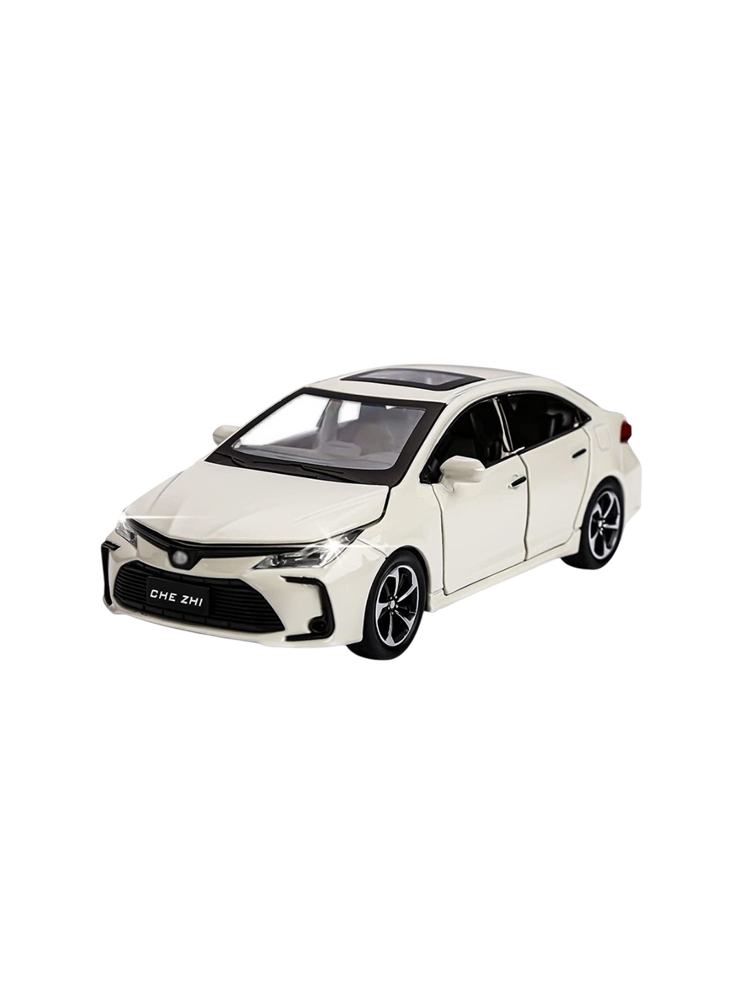 

COELON Kids 1:32 Corolla Modal Toy Light Sound Pull Back Car Vehicle, White