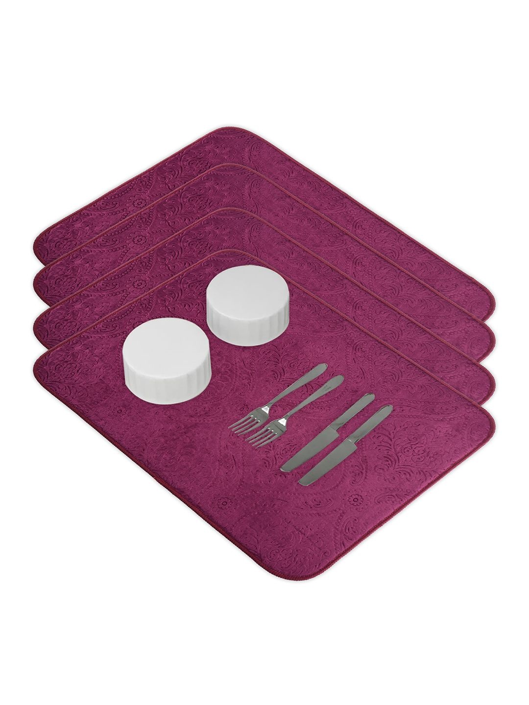 

Kuber Industries 4-Pcs Purple Non Slip Dish Drying Mats