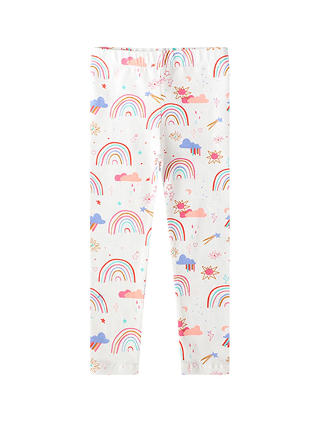 

LULU & SKY Girls Printed Ankle Length Leggings, White