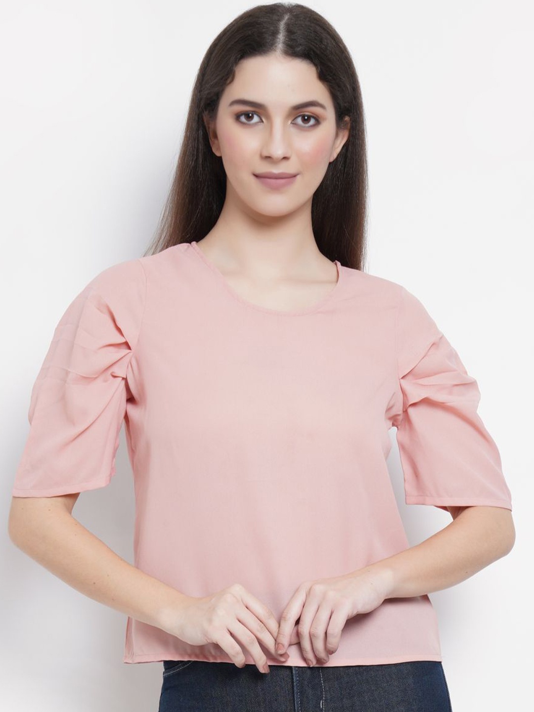 

MISS HAUTE Crepe Top, Peach