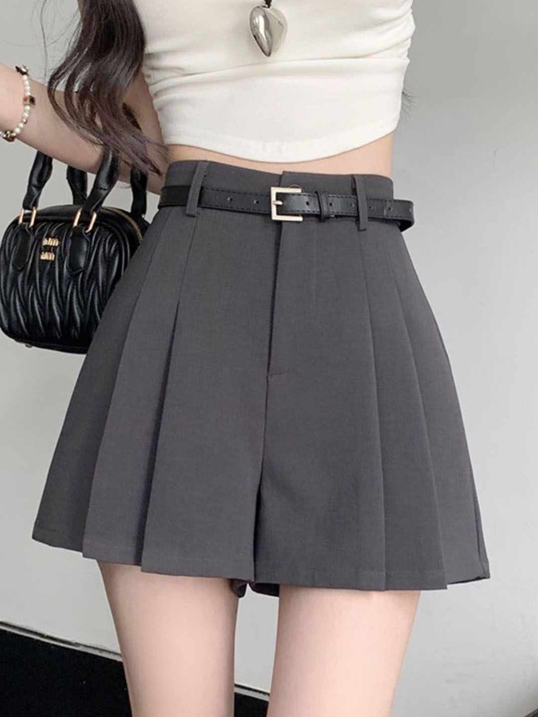 

StyleCast Divided Mini Skirt, Grey