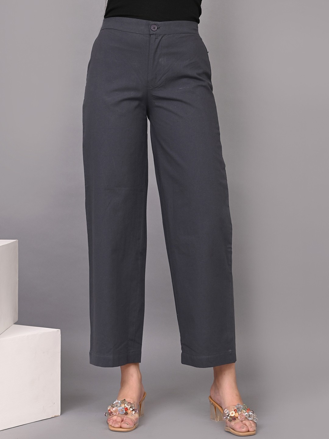 

VYMO Women Trousers, Grey