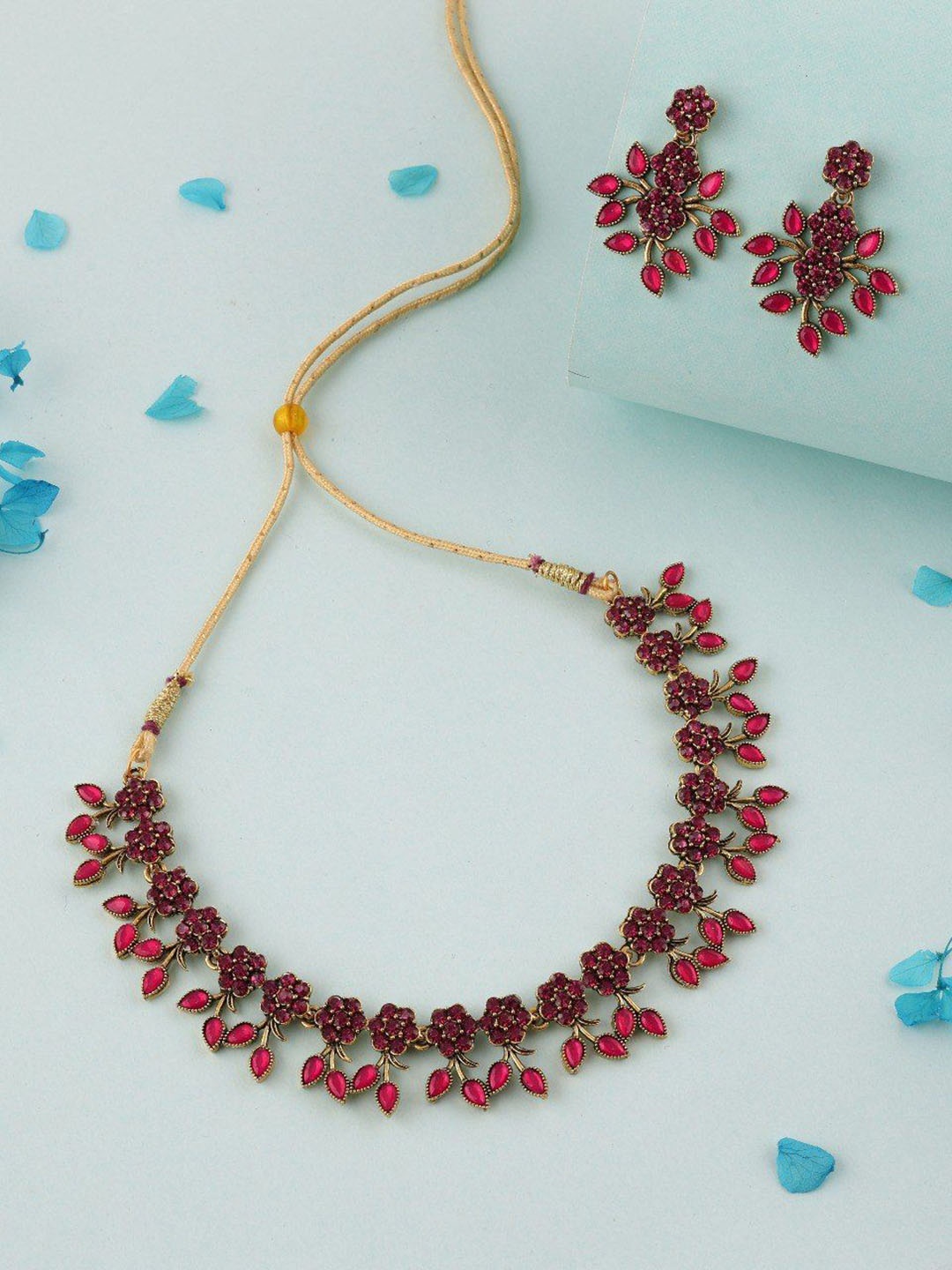 

Anouk Gold-Plated American Diamond Studded Necklace With Earrings