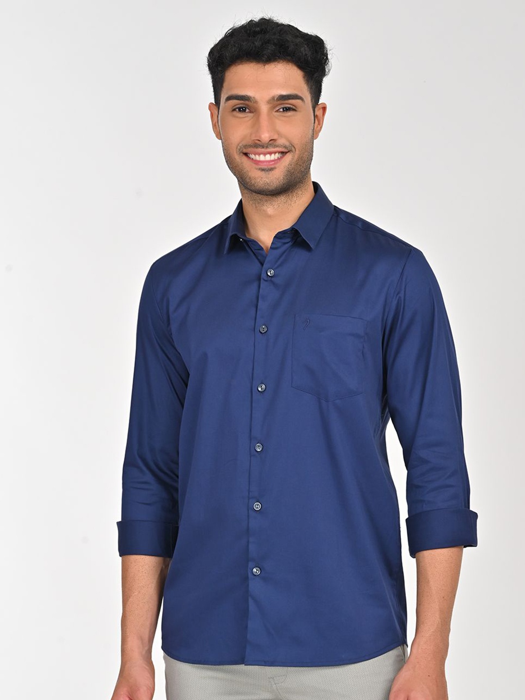 

Indian Terrain Men Slim Fit Opaque Casual Shirt, Blue