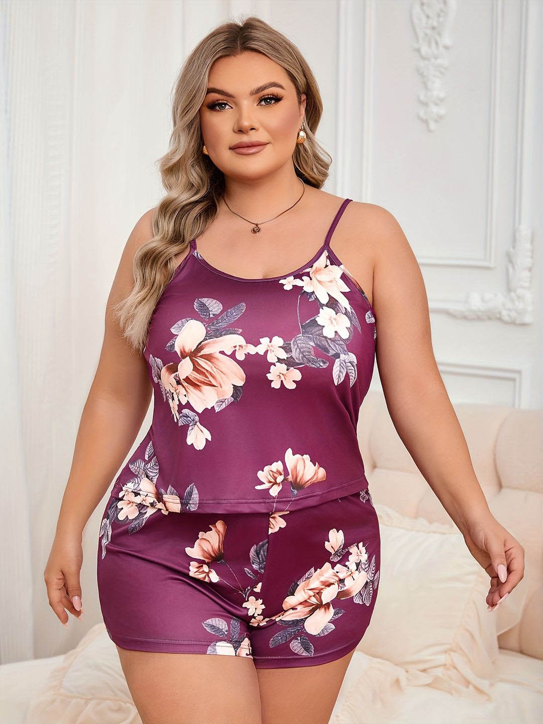 

Dreambe Women Printed Night suit, Purple