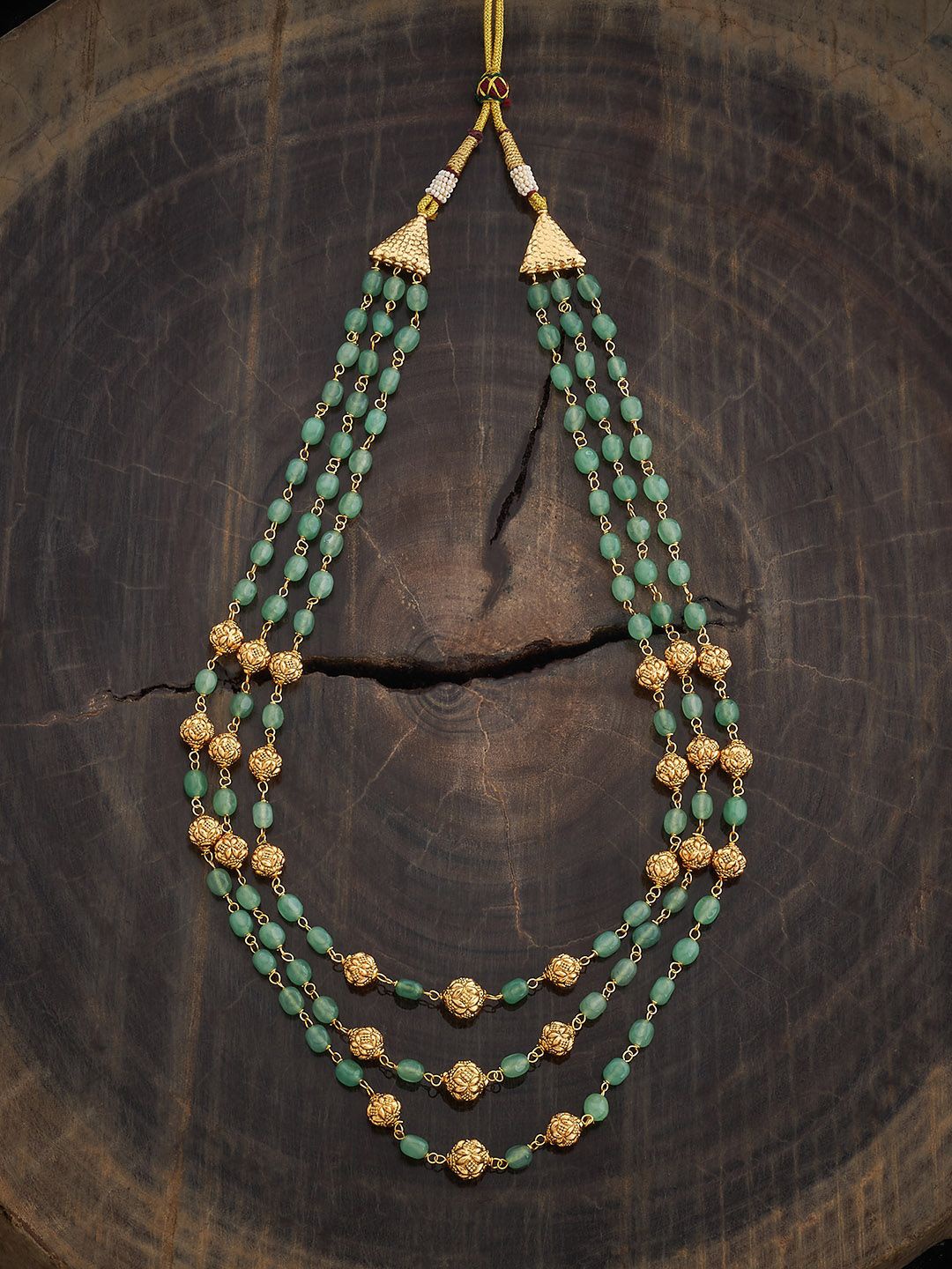 

Kushal's Fashion Jewellery Gold-Plated Artificial Stones and Beads Antique Necklace