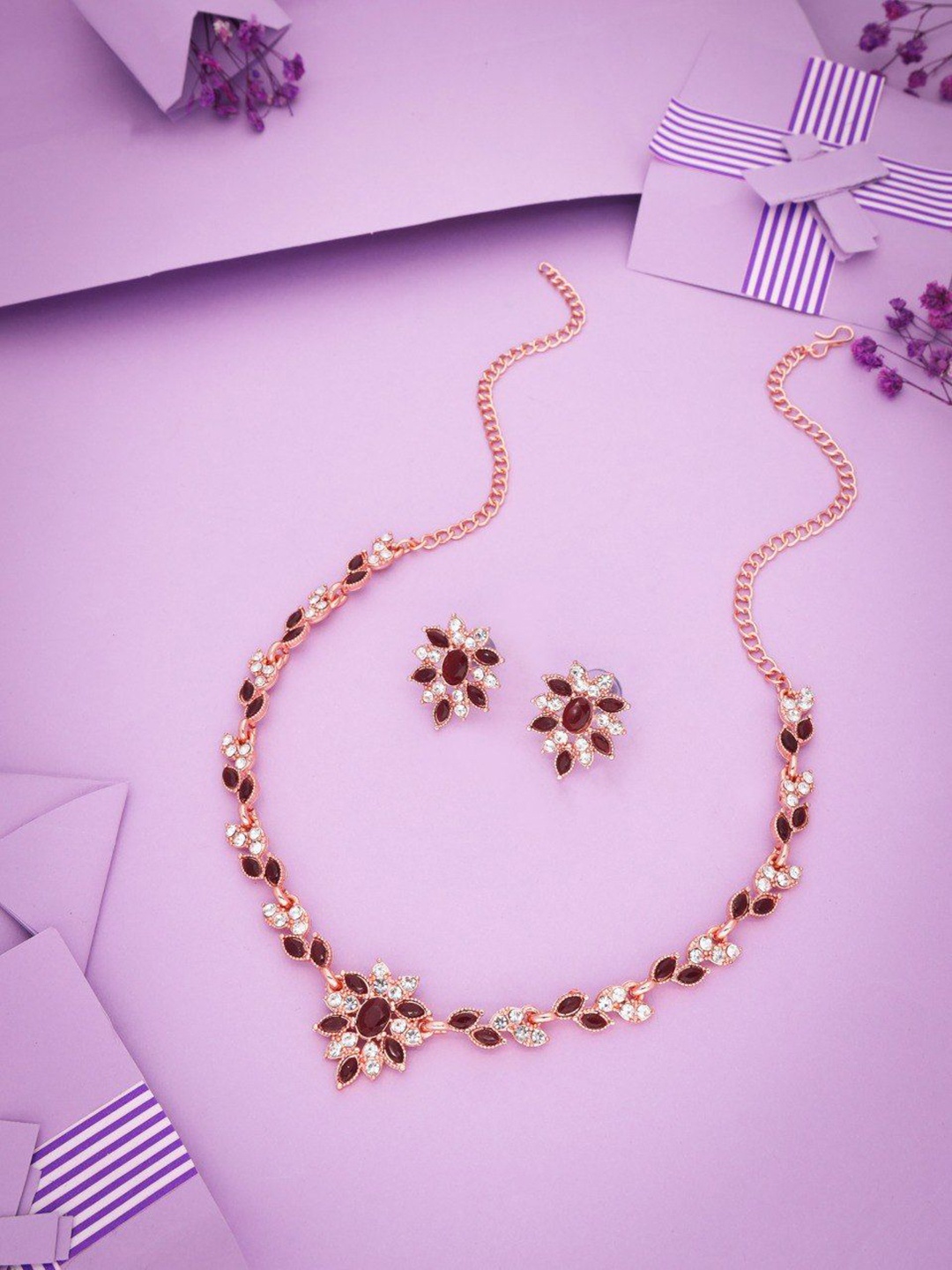 

Anouk Gold-Plated American Diamond Studded Jewellery Set