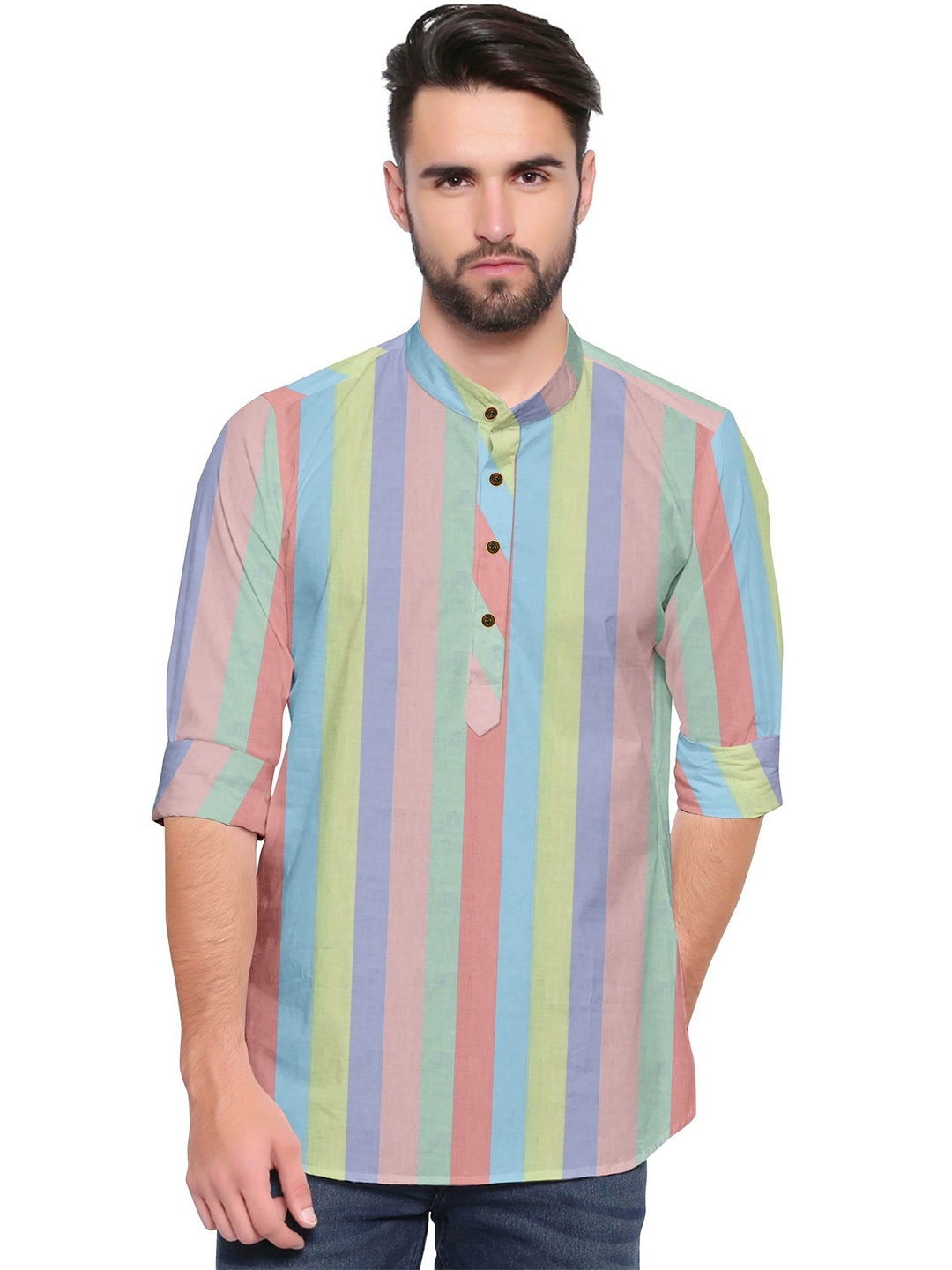 

Fashion FRICKS Men Classic Semi Sheer Casual Shirt, Multi