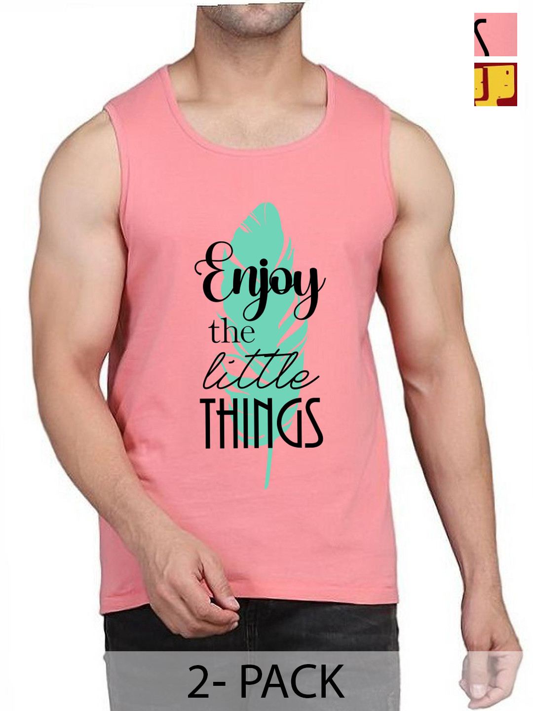 

WOOSTRO Pack Of 2 Printed Gym Vests RS26 (ENJOY PEACH)(MORE MAROON)