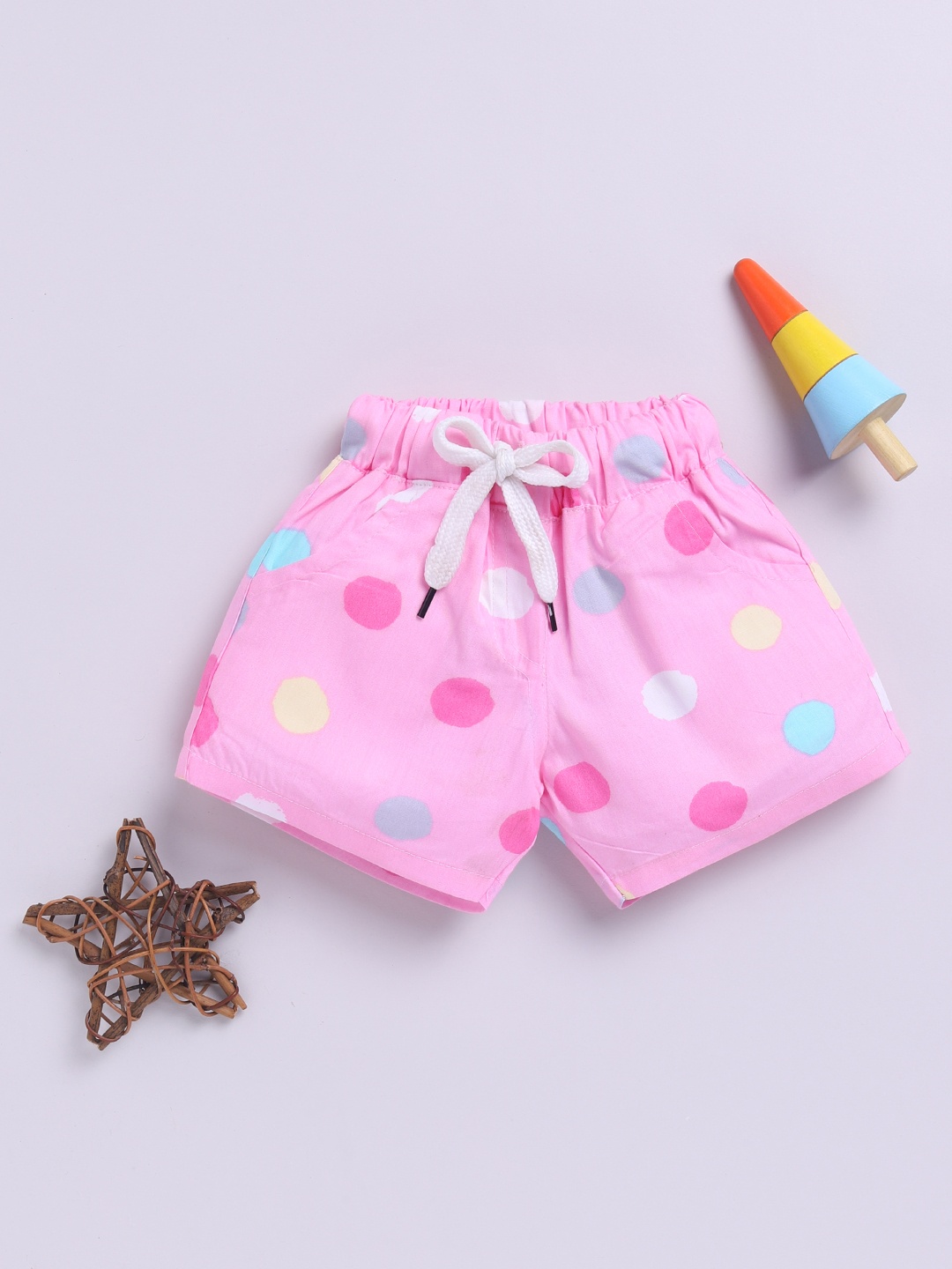 

Here&Now X Denikid Girls Pure Cotton Geometric Printed Shorts, Pink