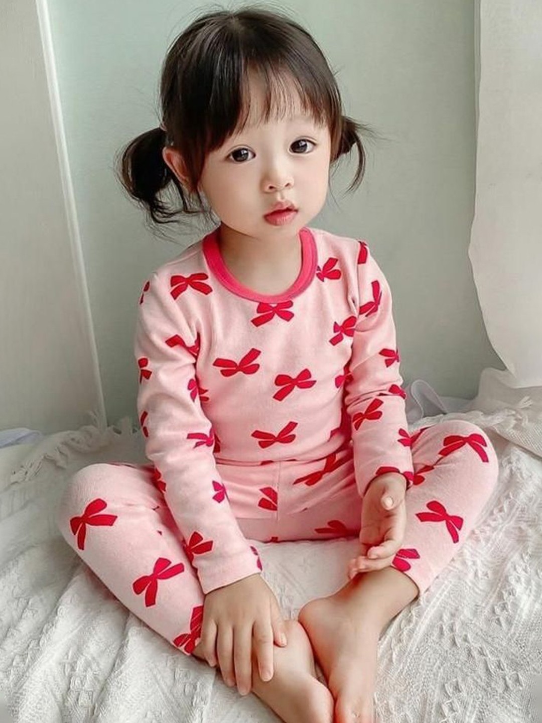 

LULU & SKY Girls Printed Night suit, Red