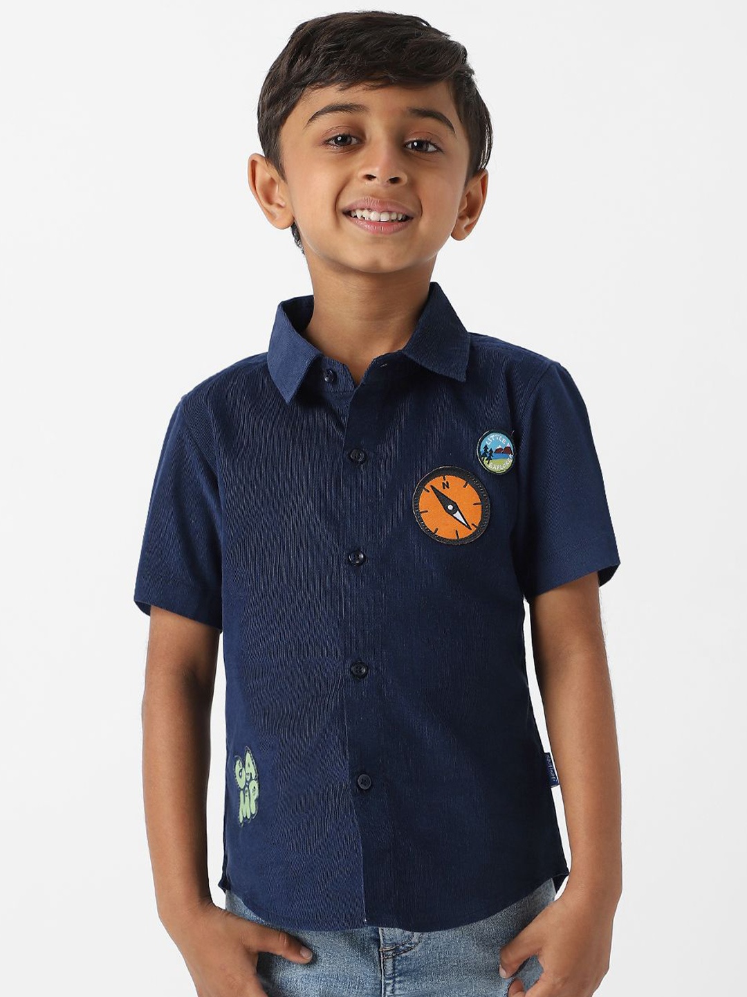 

Nauti Nati Boys Standard Opaque Casual Shirt, Navy blue