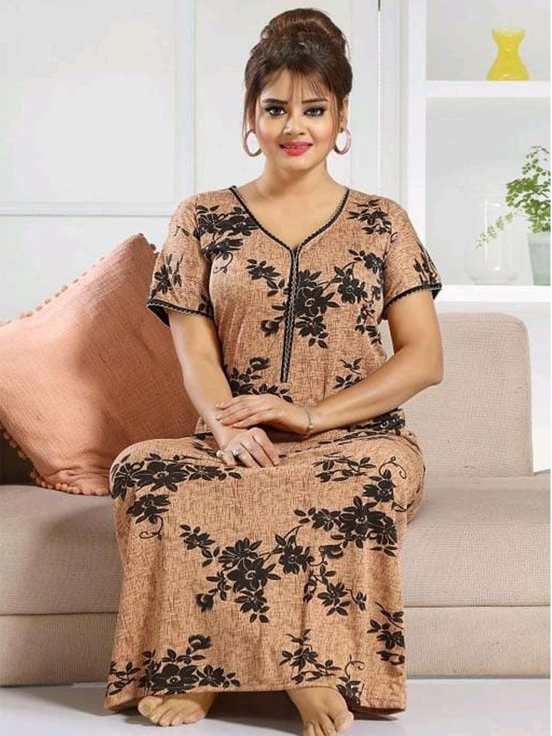 

PR PINK ROYAL Maxi Nightdress, Brown