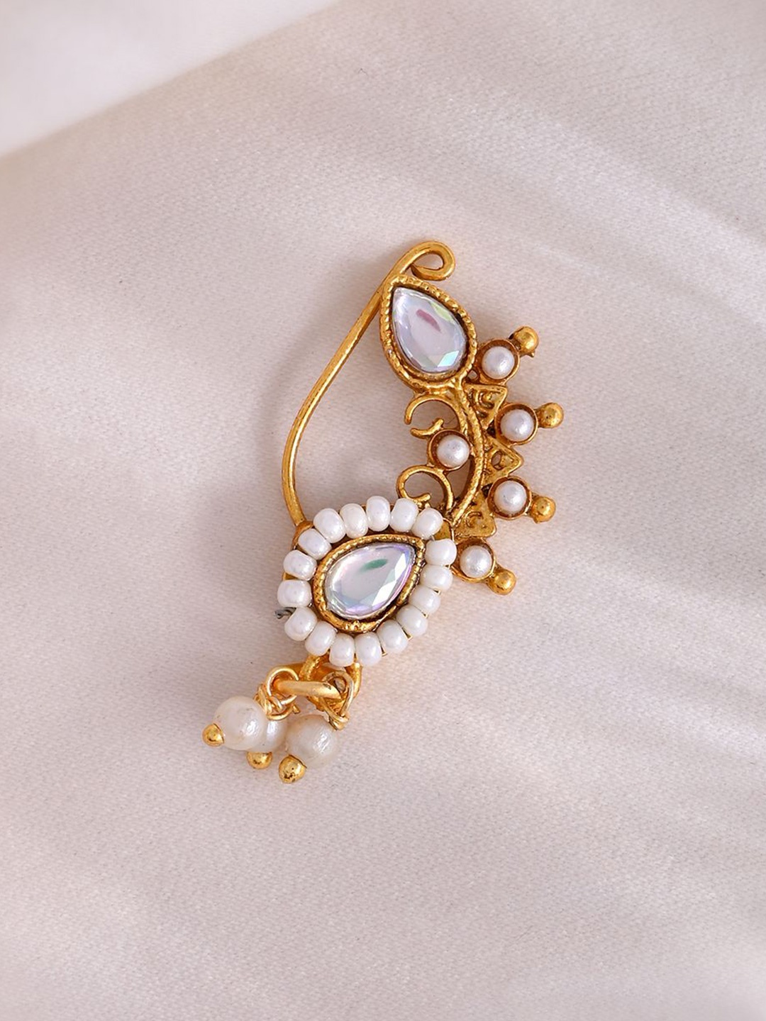 

Silvermerc Designs Gold-Plated Pearls Stud Nosepin