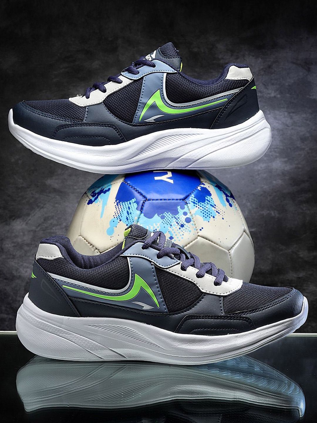 

ASIAN Men Running Non-Marking Shoes, Navy blue
