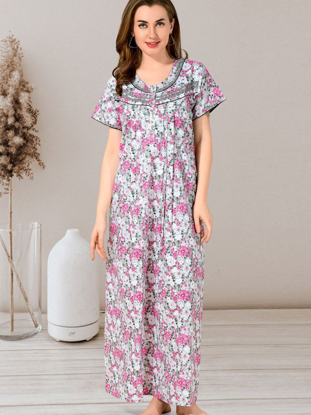 

Soulemo Printed Maxi Nightdress, Pink