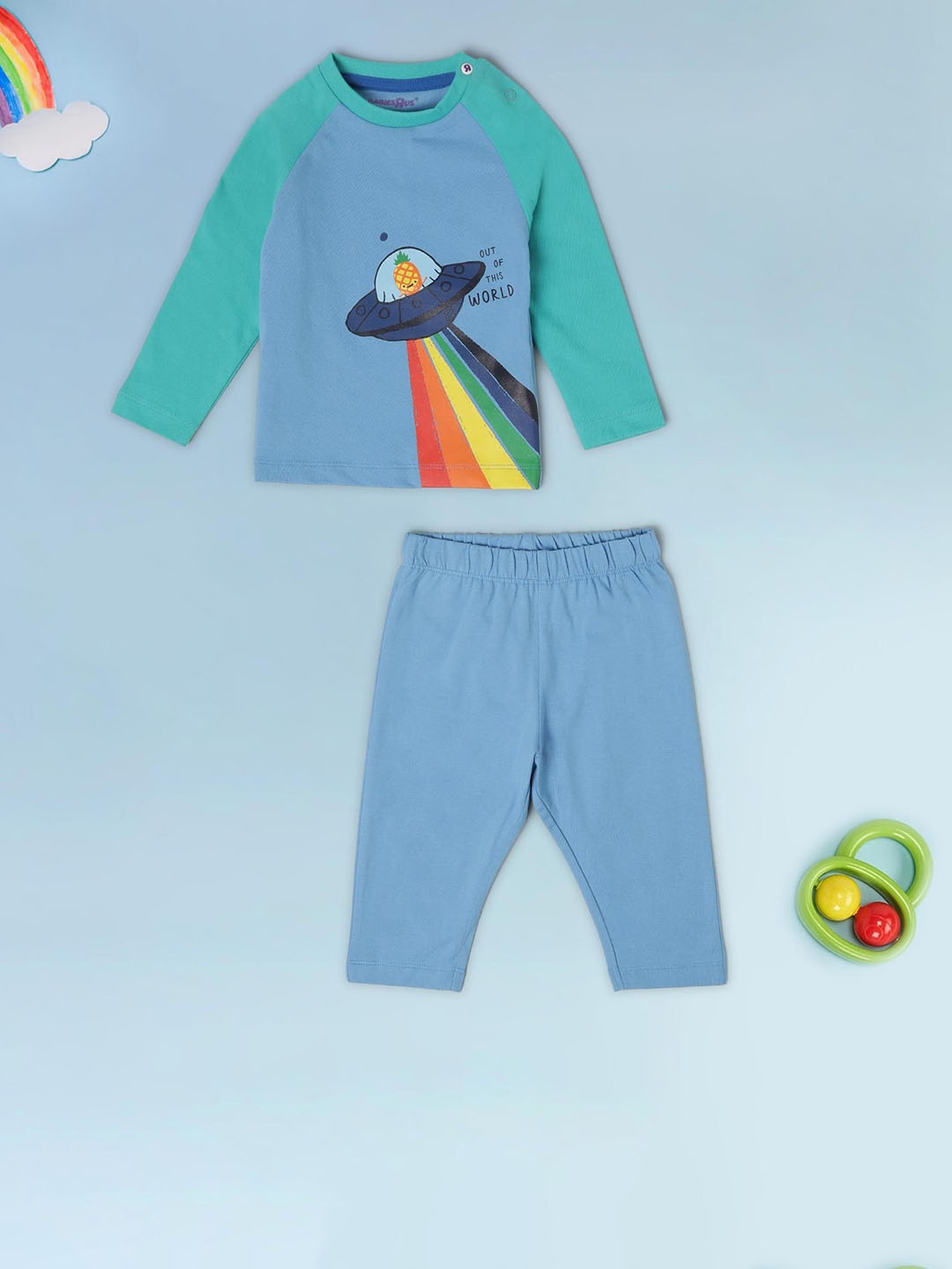 

Babies R Us Boys Printed T-Shirt & Trousers c, Blue