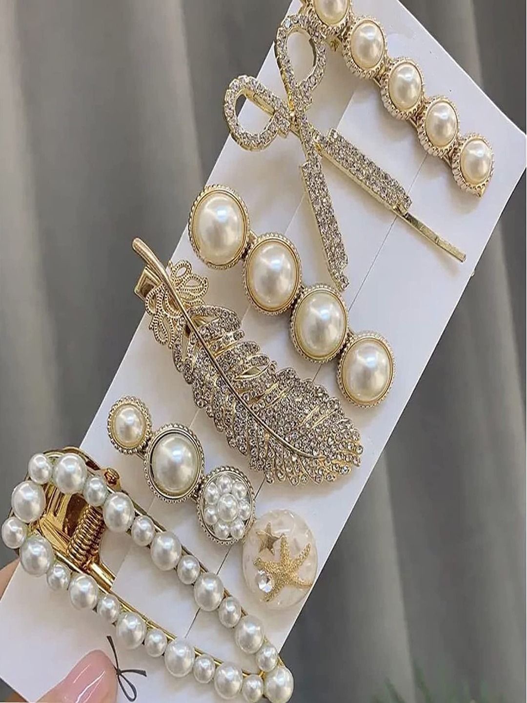 

ANNA CREATIONS Girls Embellished Hair Accessory Set of, Gold
