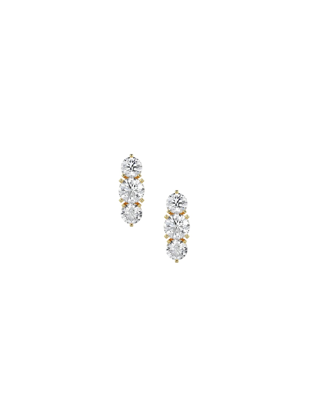 

Emori Three Stone Lab Grown Diamond Earrings, Yellow