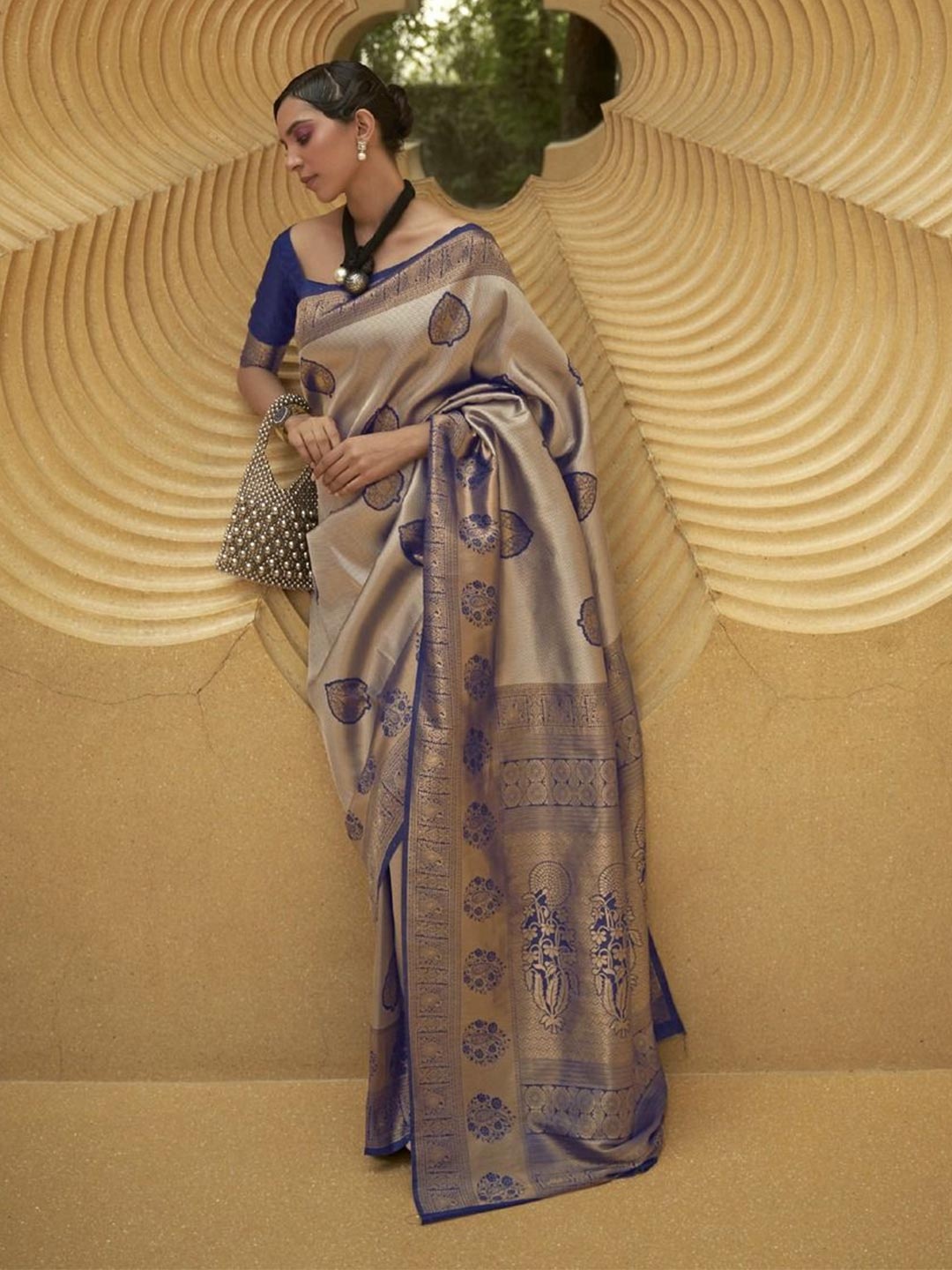 

Anouk Woven Design Zari Saree, Blue
