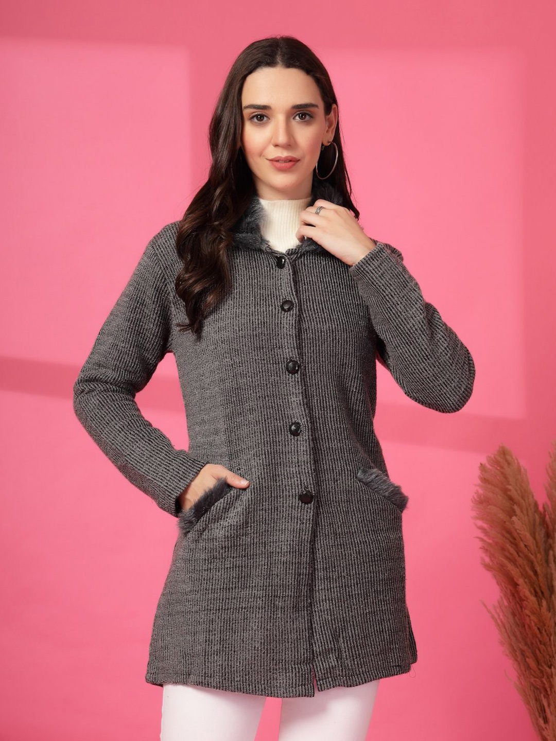 

all about you Woollen Longline Top, Black