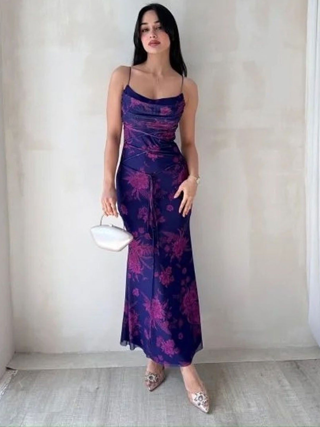 

Street Style Store Women Printed Sheath Maxi Dress, Blue