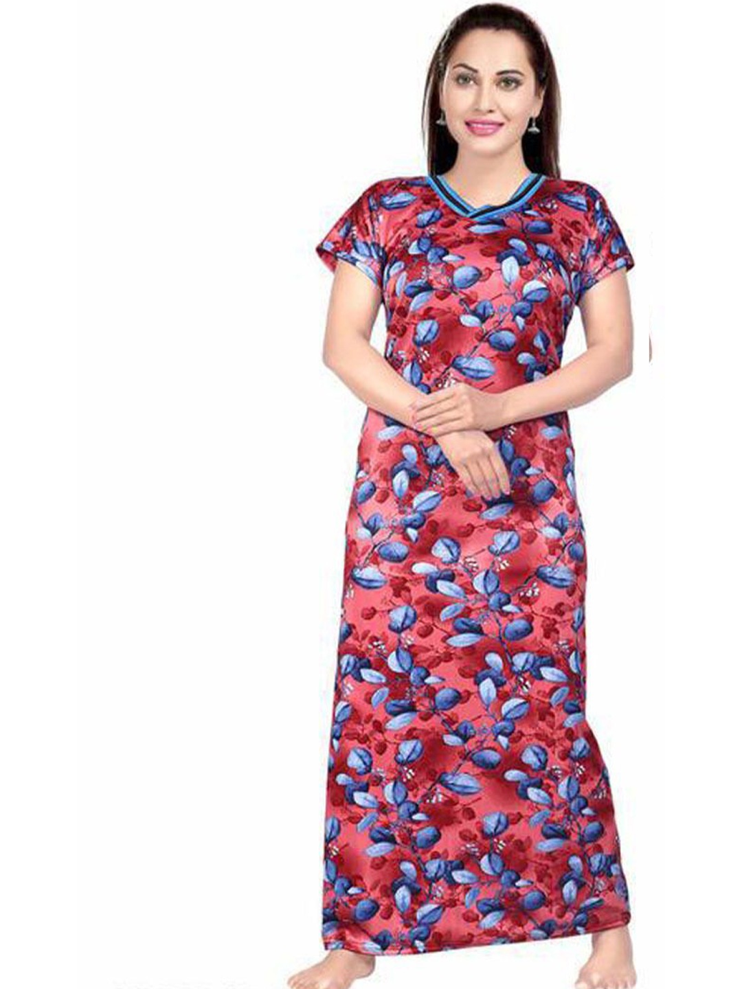 

PR PINK ROYAL Printed Maxi Nightdress, Red