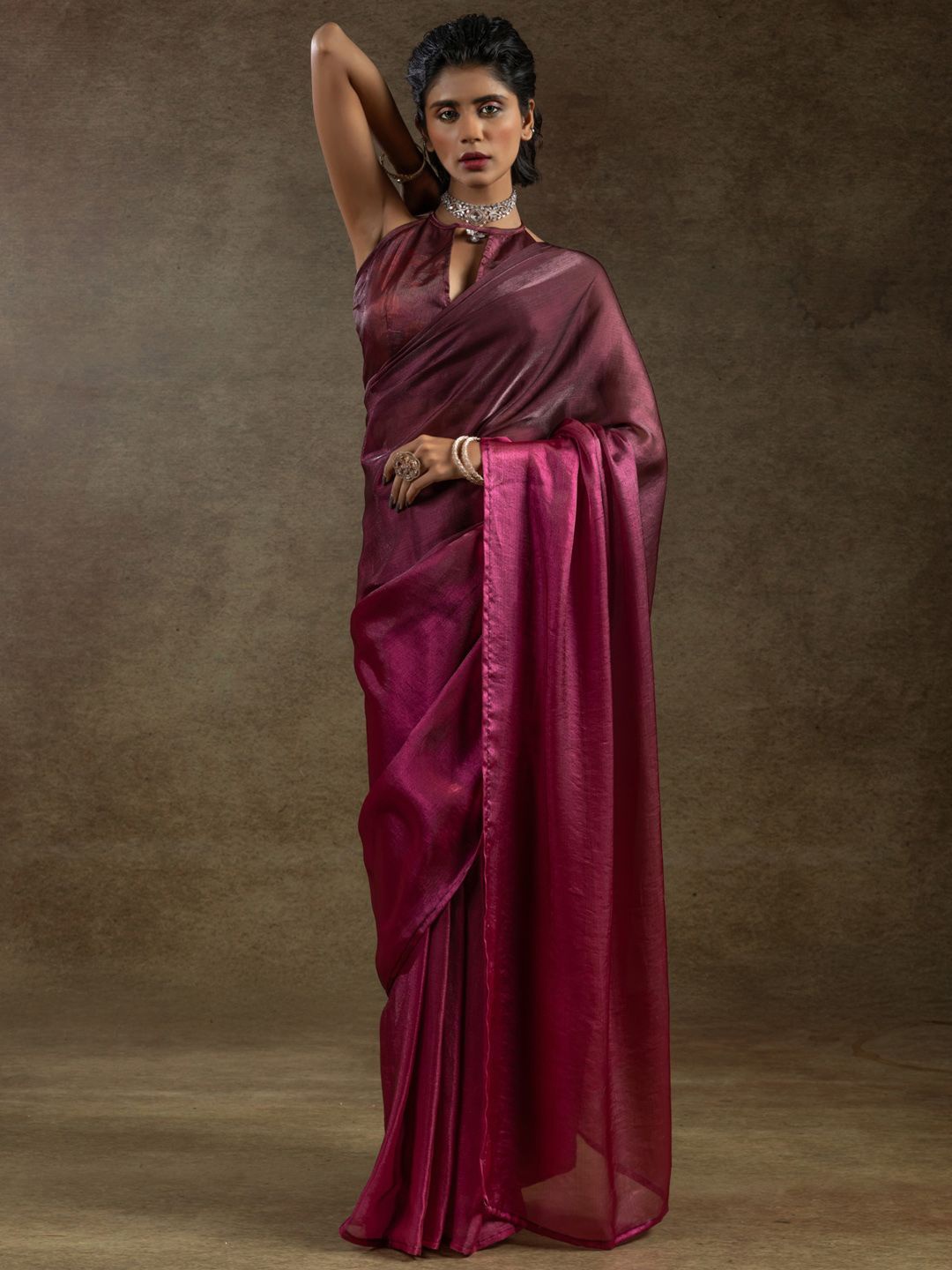 

Saree mall Ready to Wear Saree, Burgundy