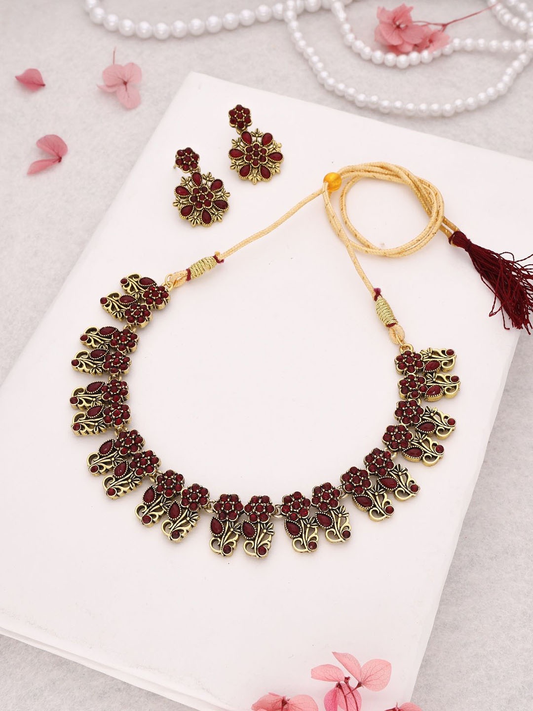 

Anouk Gold-Plated Artificial Stones Studded Jewellery Set