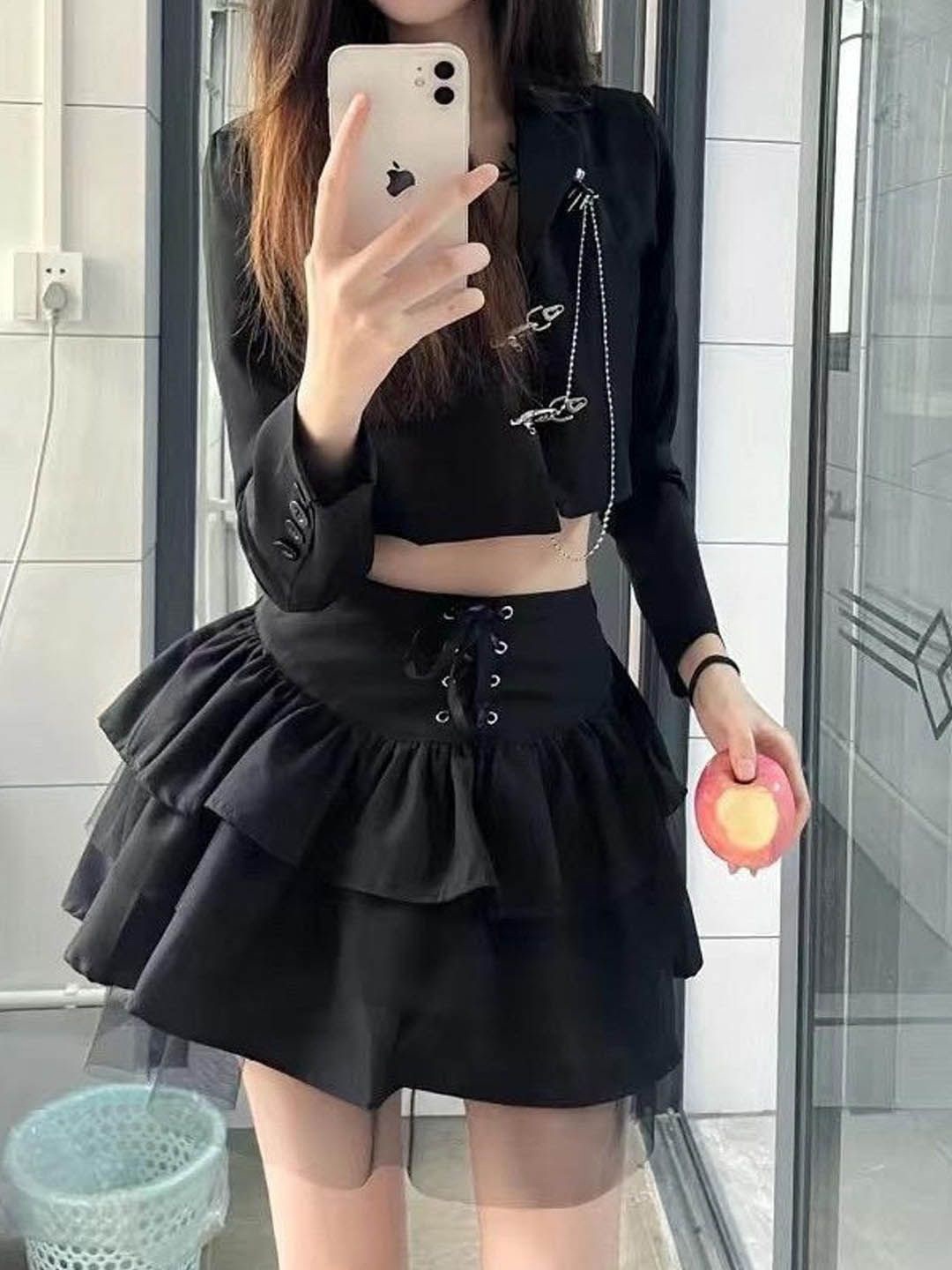 

StyleCast Layered Mini Skirt, Black
