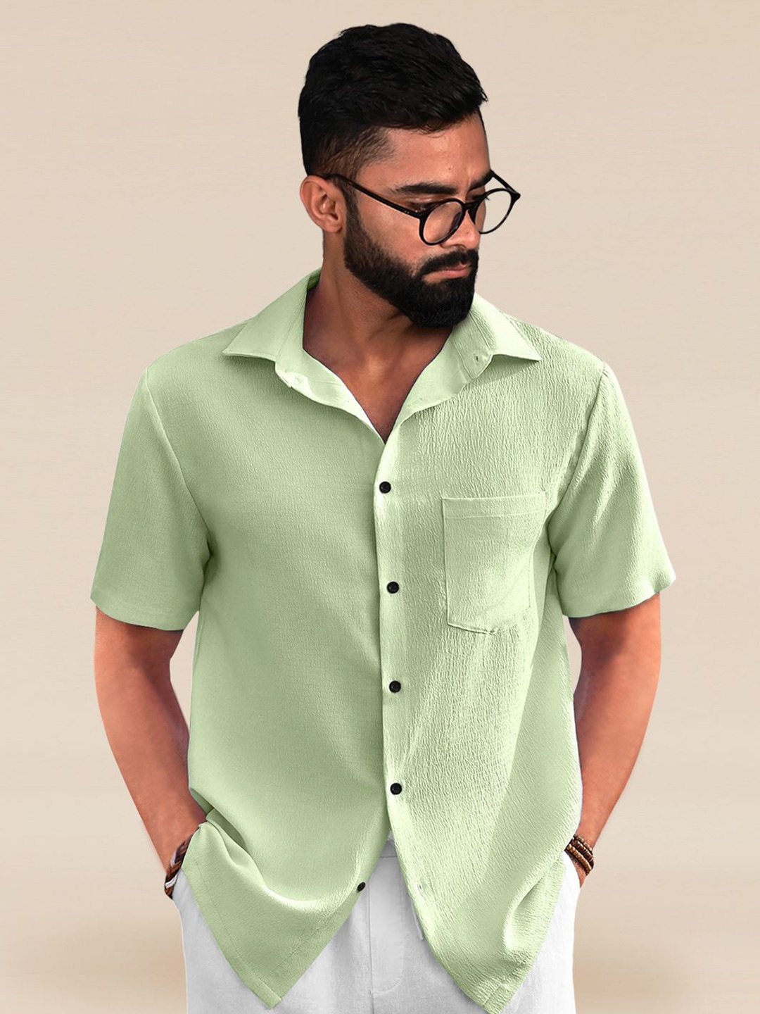 

Moda Rapido Men Standard Opaque Casual Shirt, Green