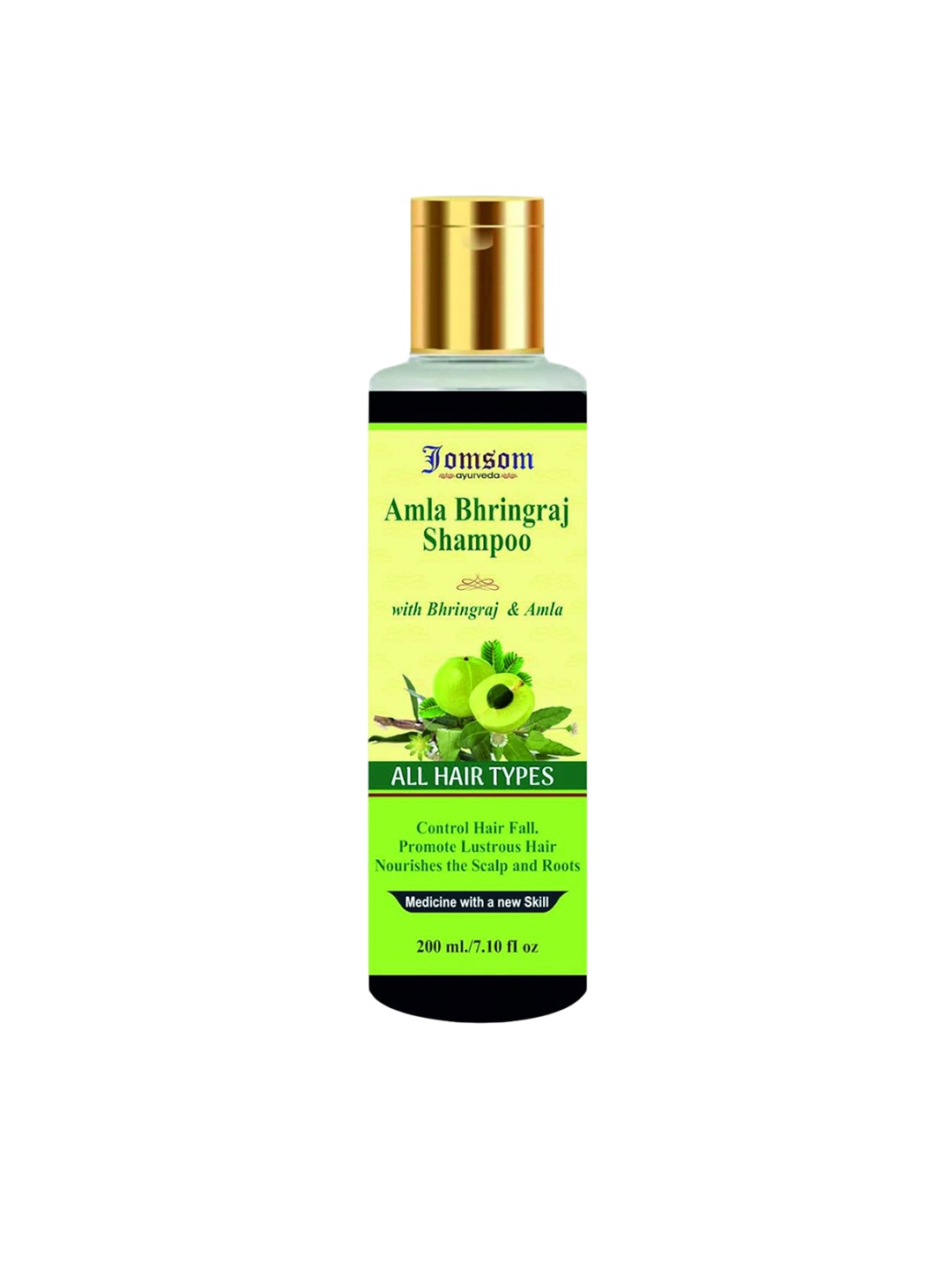 

JOMSOM Ayurvedic Amla Bhringraj Shampoo For Nourishing - 200 ml, Black